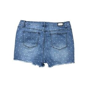 Earl Jeans Cutoff Shorts Star Pattern Womens 18W Mid Wash Summer Vacation